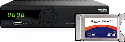 Amiko DVB-S2/T2 + SMIT CA Irdeto CI+