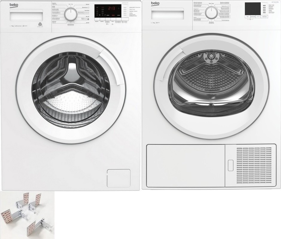 Как подключить сушильную машину beko df7412ga Set Beko HDF 7412CSRX + Beko WTE 7612 CSX0 + 2978240100 mezikus - Spořílek.cz