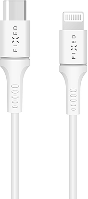 Fixed USB-C/Lightning kabel, 1m, MFI, bílý