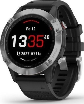 Garmin Fenix 6 Glass Silver Black band