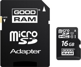 Goodram MicroSDHC 16GB CL10 UHS1 + adaptér