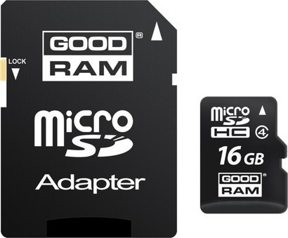 Goodram MicroSDHC 16GB CL4 + adapter