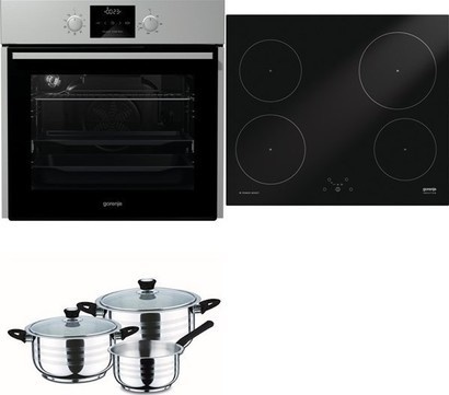 Gorenje BO 635E20X + IT 614SC + sada nádobí