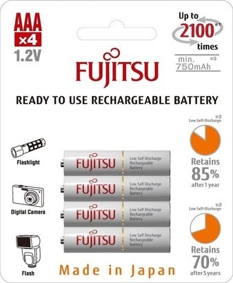 Fujitsu HR03 4BP AAA White NiMH 750mAh