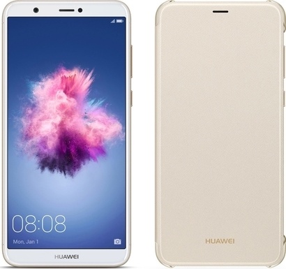 Huawei P Smart + Flip pouzdro Gold