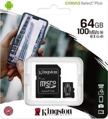 Kingston 64GB microSDXC A1 CL10 100MB/s