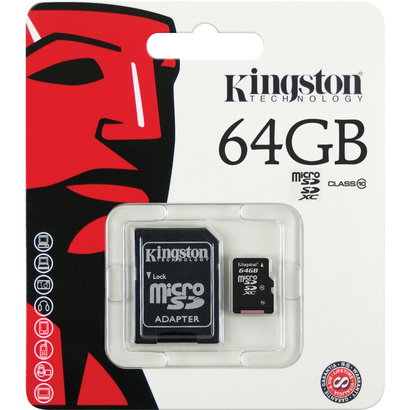 Kingston Micro SDXC 64GB CL10 + adaptér