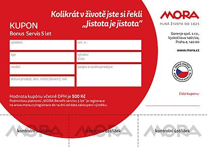 Mora BONUS SERVIS 5 let záruka