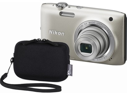 Nikon Coolpix S2800 silver + Varia 10 black