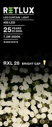 RETLUX RXL 28 400LED CURTAIN LIGHT WW 5m