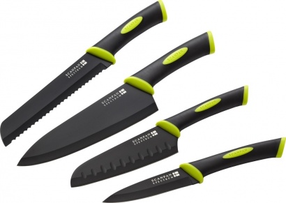SCANPAN 4ks Set nožů černá/zelená