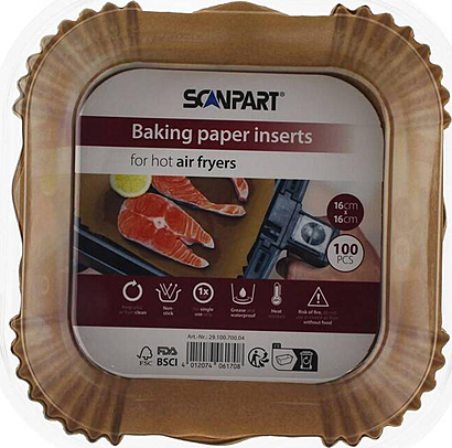 SCANPART pečící papír 16X16 cm 100 ks