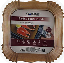 SCANPART pečící papír 16X16 cm 100 ks