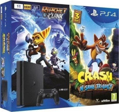 Sony PS4 500GB slim+Crash Band+Ratchet&Clank