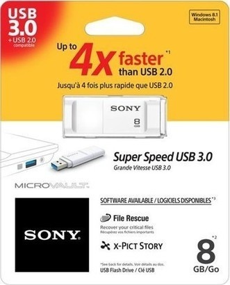 Sony USB Vault X 8GB bílá