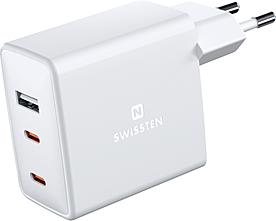 Swissten SÍŤ.ADAP.GaN 2x USB-C+1xUSB 70W