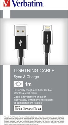 Verbatim Lightning kabel 1m S&CH černý