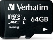 Verbatim microSDXC 64GB Class10 adap.