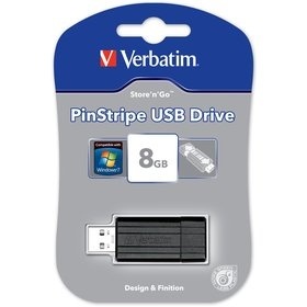 Verbatim USB FD 8GB PINSTRIPE BLACK